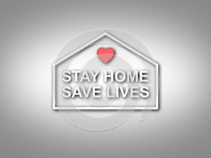 Stay Home Stay Lives Heart Covid19 Health & Medical Illustration