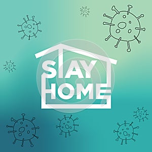 Stay home stop covid icon