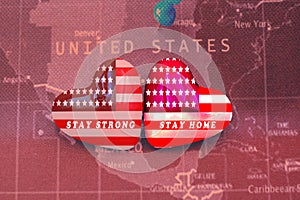 STAY HOME USA. STAY STRONG USA. CoronavirusCOVID-19 United State