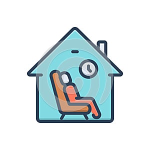 Color illustration icon for Stay, bide and holiday photo