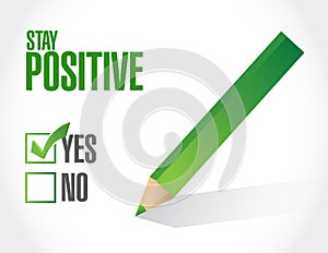 stay positive approve sign illustration