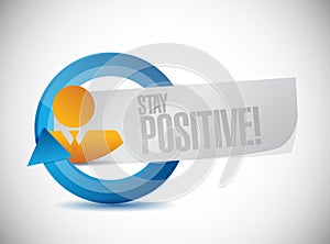 stay positive cycle sign illustration design