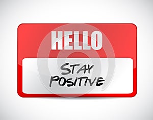 stay positive name tag sign illustration