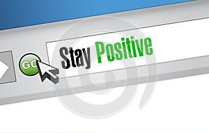 stay positive web browser sign illustration
