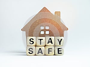 Stay safe concept, stay at home, social media campaign for covid-19 or coronavirus pandemic prevention