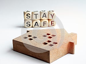 Stay safe concept, stay at home, social media campaign for covid-19 or coronavirus pandemic prevention