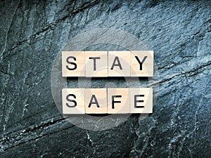 Stay safe on Grey background photo