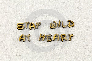 Stay wild heart plan ambition love typography word