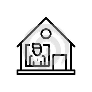 Black line icon for Stayed, stay and heldup