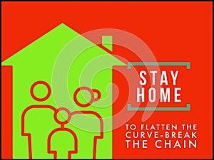 Stayhome and break the chain, covid virus protection stay home, lockdown in stay home and save family.