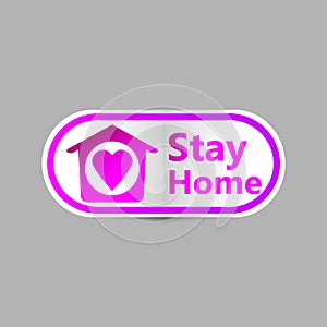  STAYHOME. Stay Home flash mob. Concept illustration coronavirus isolation period. Stay home - campaign icon for Prevention of