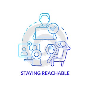 Staying reachable blue gradient concept icon photo