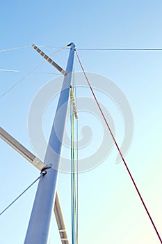 Staysail halyard on the mast photo
