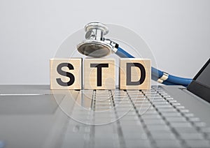STD, medical disease abbreviation in doctor hands