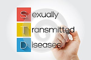 STD - Sexually Transmitted Diseases acronym, medical concept background photo