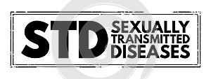 STD Sexually Transmitted Diseases - infections that are passed from one person to another through sexual contact, acronym text