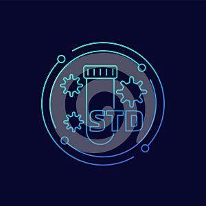 STD test icon, linear design
