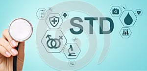 STD test sexsual transmitted diseases diagnosis medical and healthcare concept.