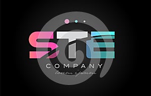 STE s t e three letter logo icon design