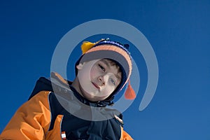 Steadfastly looking boy