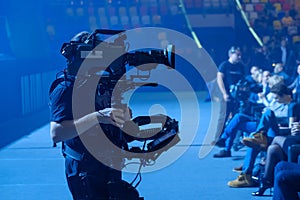 Steadicam man working at the pavilion