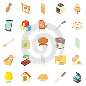 Steading icons set, cartoon style