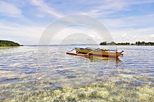 Steady boat on a calm sea