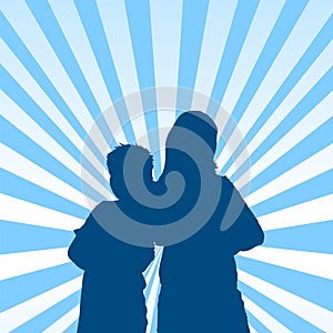 Steady kids silhouette background