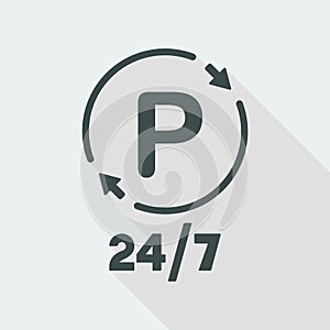 Steady parking service 24/7 - Vector web icon