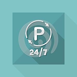 Steady parking service 24/7 - Vector web icon