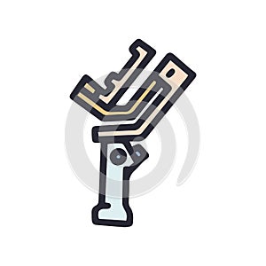 steadycam color vector doodle simple icon design