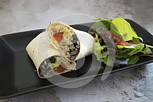 Steak and Black Bean Burrito