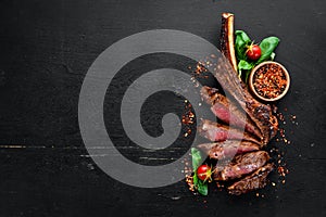 Steak on the bone. tomahawk steak