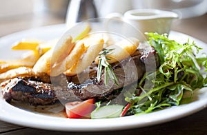 Steak and chips