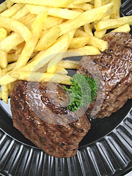 Steak and chips