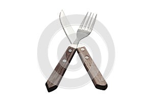 Steak cutlery set - knife and fork isolated
