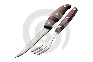 Steak cutlery set - knife and fork isolated