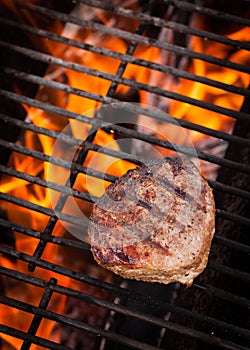 Steak on Fiery Grill