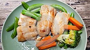 Steak fish with vegetables