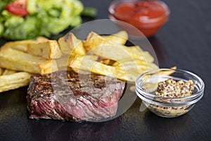 steak with fries