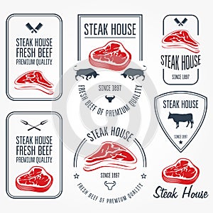 Steak house and butchery labels and emblems - meat store