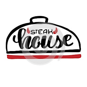Steak House Label for a restaurant. BW logo. Lettering logo