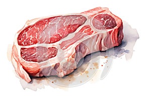Steak raw red butcher cut uncooked angus meat background chop food beef fresh