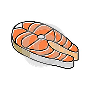 steak salmon color icon vector illustration