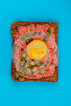 Steak Tartare With Capers and A Raw Egg