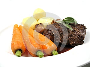 Steak with vegetables photo