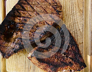 Steak on Wood Board