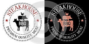 Steakhouse, barbecue, grill - vector logo