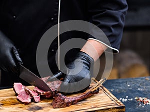 Steakhouse kitchen cowboy steak chef beef meat