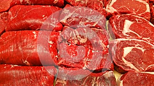 Steaks at the butcher